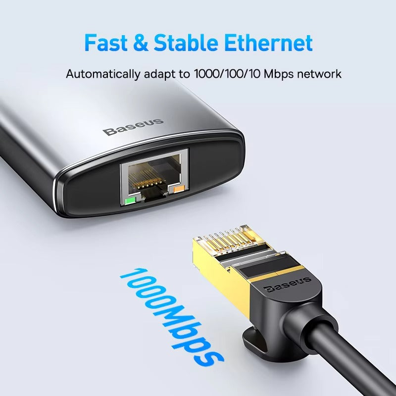 High Quality USB-C Hub Adapter – Type-C to HDMI, USB 3.1, 10Gbps, RJ45 Ethernet, Laptop, Tablet, USB-C Devices