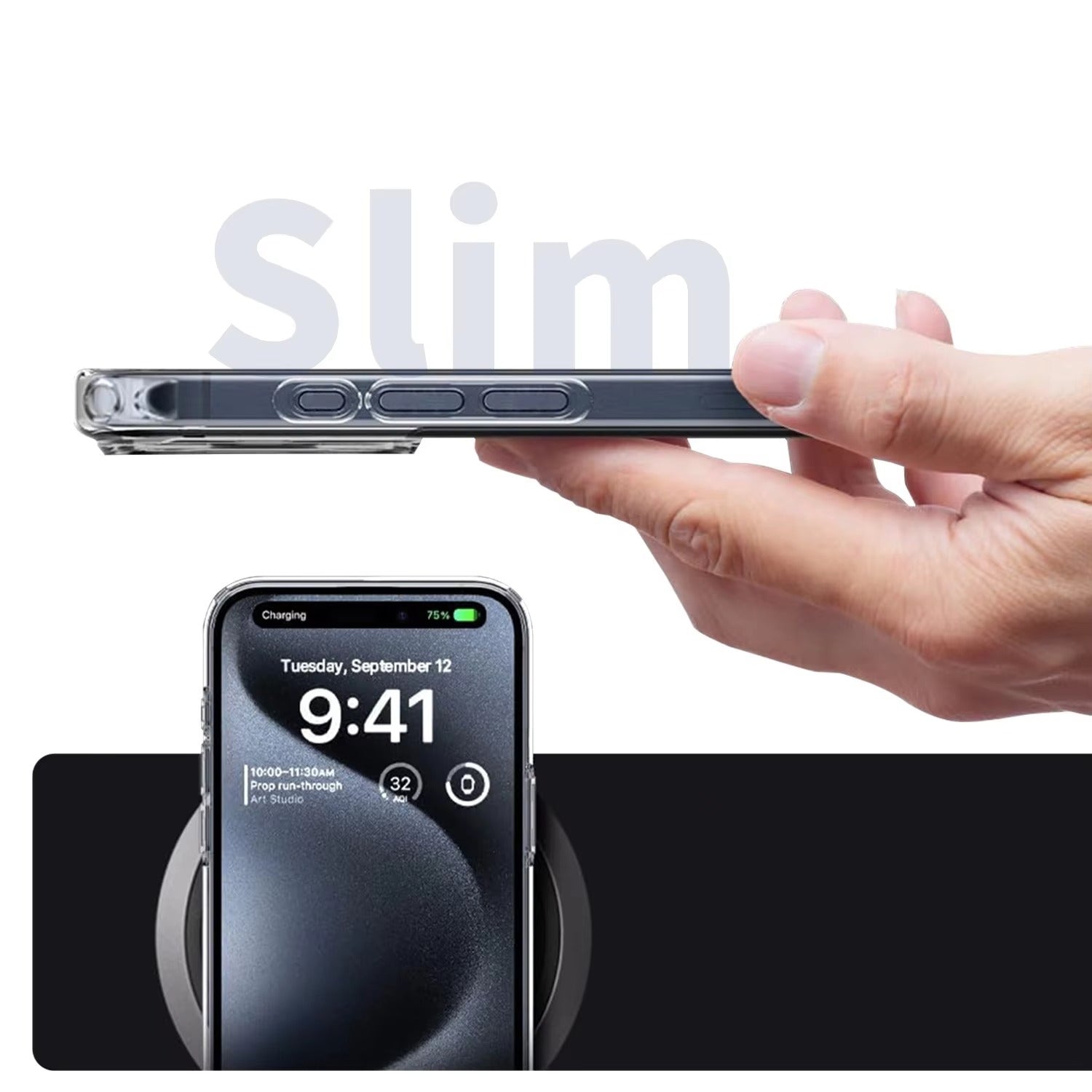 High Quality Apple iPhone Case, MagSafe Compatible, Camera Lens & Screen Protection, Ultra Thin, Shockproof, Magnetic Full All Around Cover – Transparent Soft TPU Gel Case with Crystal Clear Silicone Protection