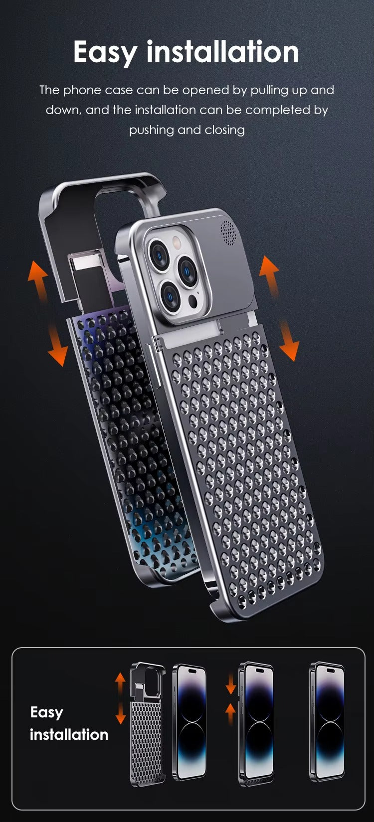Luxury Apple iPhone Case, MagSafe Compatible, Camera Lens & Screen Protection, Ultra Thin, Shockproof, Magnetic Full All Around Cover – Aluminum Cooling Case with Heat Dissipation & Removable Fragrance Module