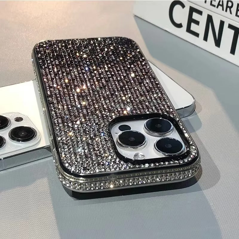 Luxury Apple iPhone Case, MagSafe Compatible, Camera Lens & Screen Protection, Ultra Thin, Shockproof, Magnetic Full All Around Cover – Full Shiny Diamond Bumper Frame Case with Sparkling Edge Design for Elegant Protection