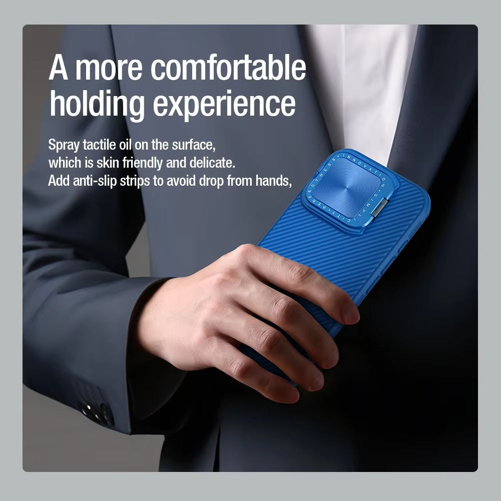 Premium Apple iPhone Case Ultra Thin Shockproof Magnetic Full All Around Protection Cover with Slide Camera Stand Bracket