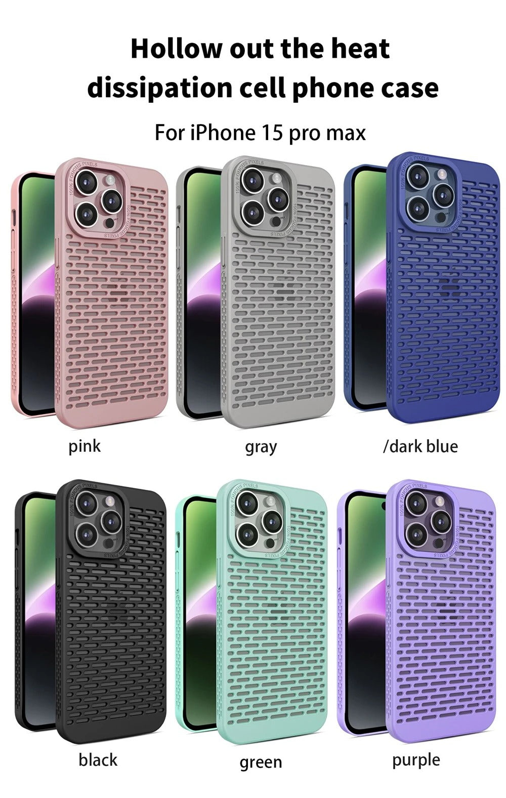 High Quality Apple iPhone Case, MagSafe Compatible, Camera Lens & Screen Protection, Ultra Thin, Shockproof, Magnetic Full All Around Cover – Hollow Cold-Cut Shockproof Case with Heat Dissipation & Anti-Fall Lens Protection