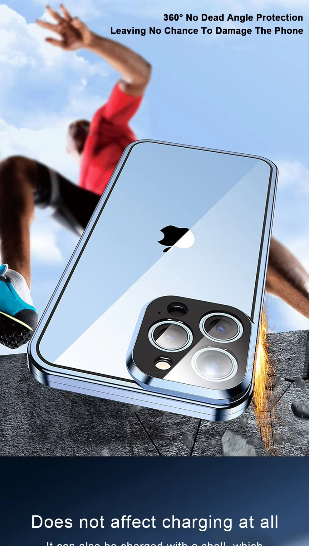 High Quality 360° Magnetic Apple iPhone Case Ultra Full Metal Cover with Dual-Sided Glass and Camera Lens Protection Frame