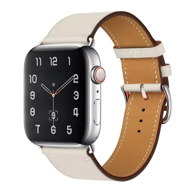 Luxury Genuine Leather Watch Band – Classic, Adjustable, Comfortable Strap for 40mm to 49mm Smartwatches, Men's and Women's
