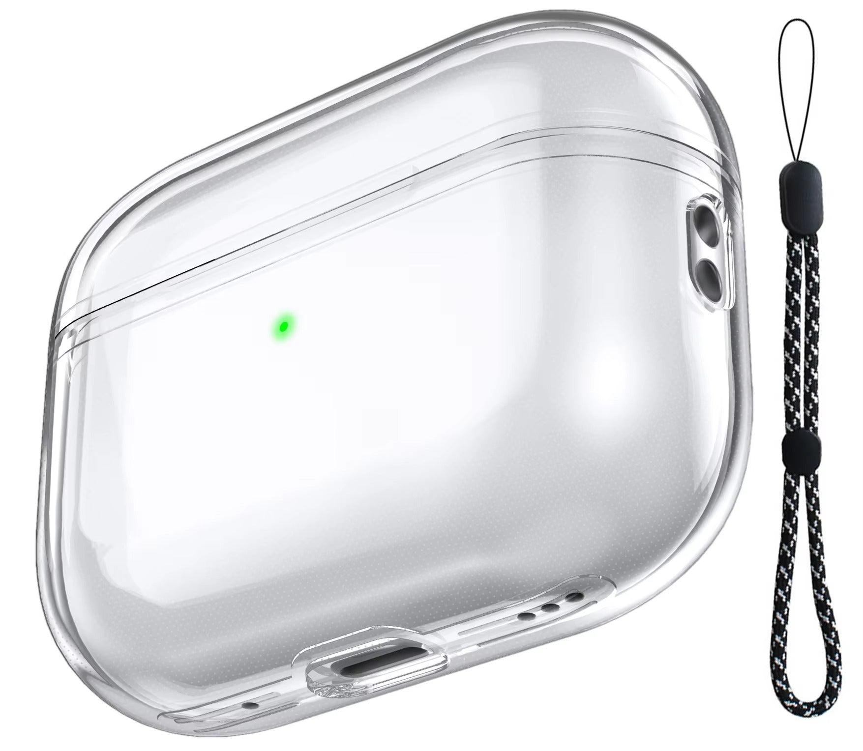 Clear Soft TPU Case with Lanyard for AirPods Pro 2, 4, 3, 2 – Lightweight Transparent Cover, Shockproof Earphone Accessories, Anti-Scratch Protective Funda