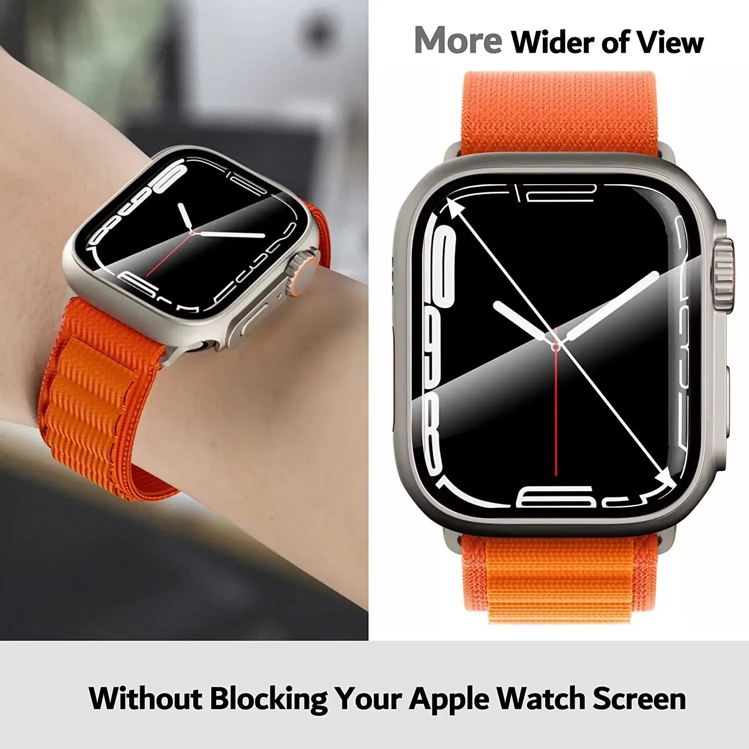 Durable Plastic Smartwatch Case with 360° Tempered Glass Screen Protector – Waterproof Sealing, Full Coverage Bumper, Anti-Fog and Scratch Resistant
