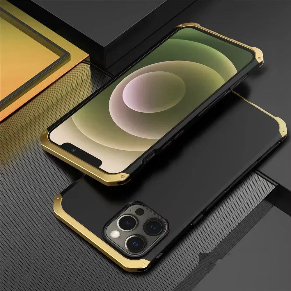 Robust Apple iPhone Case, MagSafe Compatible, Camera Lens & Screen Protection, Ultra Thin, Shockproof, Magnetic Full All Around Cover – Metal Armor Case with Aluminum + PC Shell for Rugged Full-Body Protection