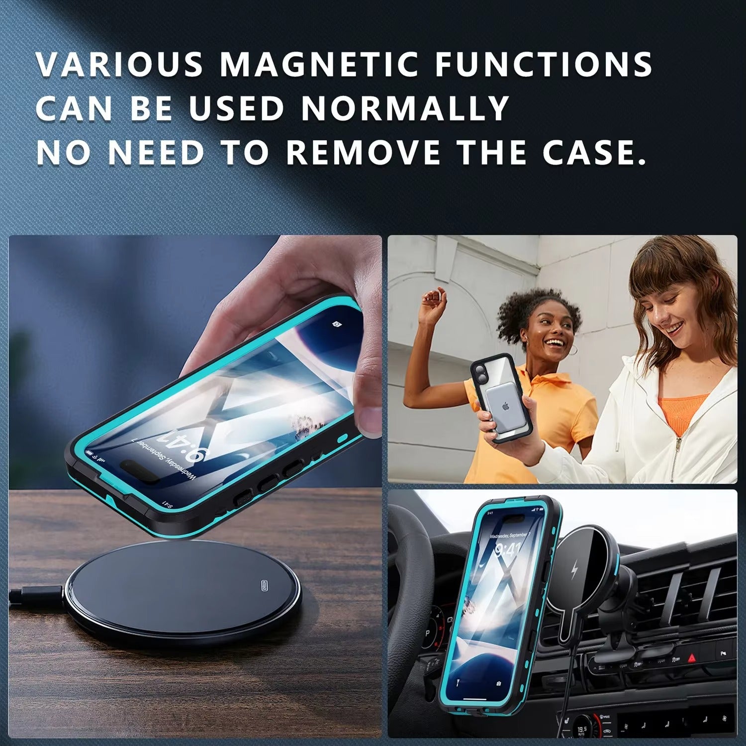 High Quality Waterproof Apple iPhone Case, MagSafe Compatible, Ultra Thin Magnetic with IP68 Dustproof Seal and Screen Guard