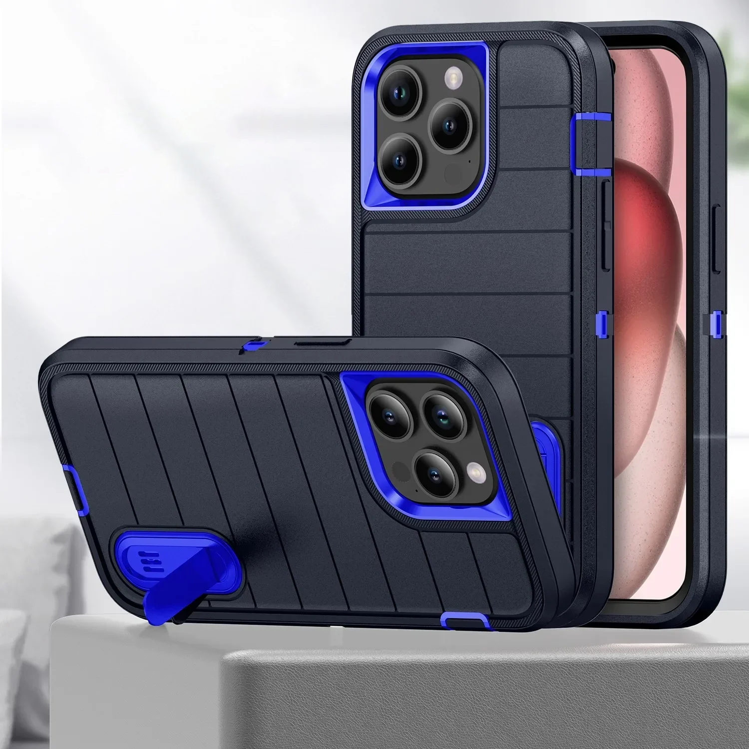 Heavy-Duty Shock Absorption iPhone Case – Full-Body Protective Silicone Rubber Cover for iPhone Models