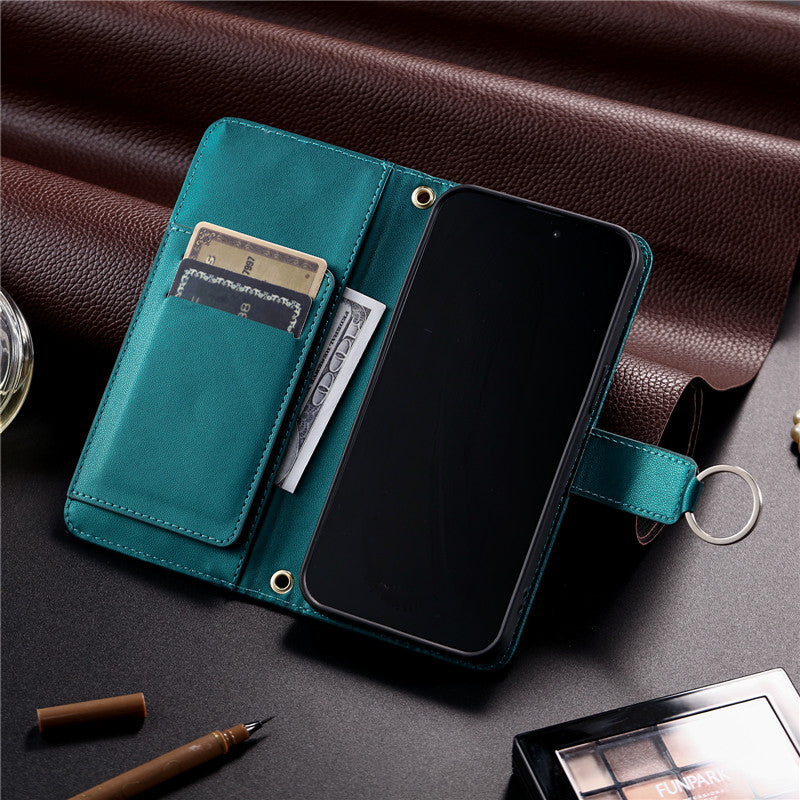 Luxury Leather Flip Phone Case – Premium Wallet, Bracket Protection, Elegant Cover with Card Slots, Durable & Functional