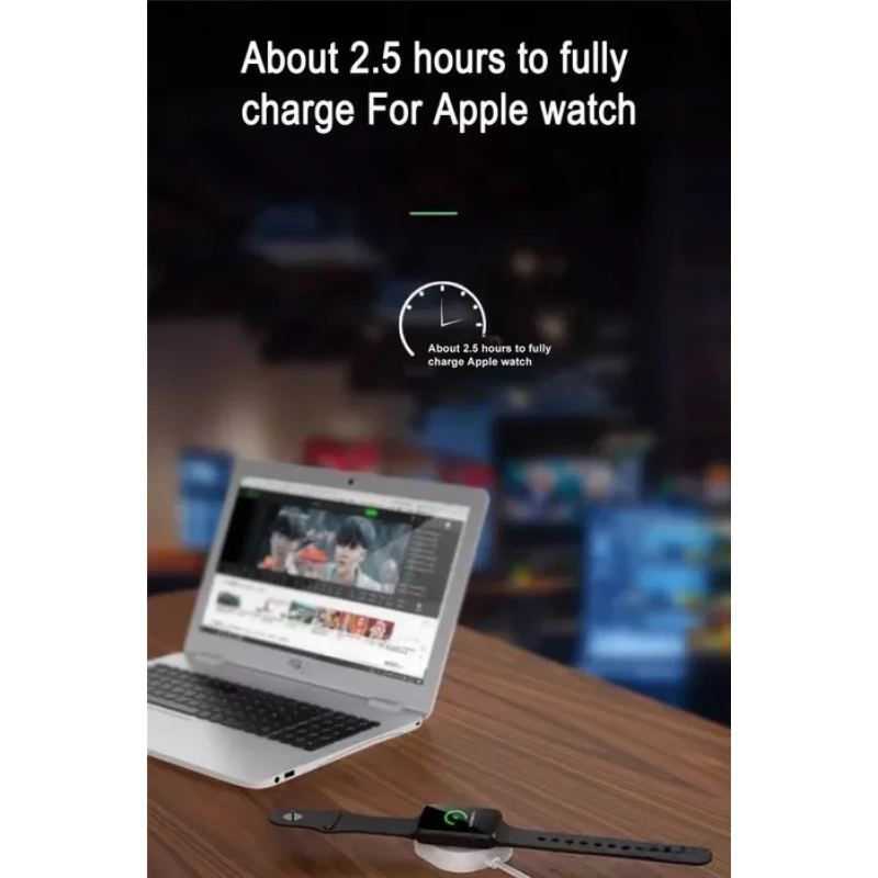 High-Speed 2-in-1 Magnetic Wireless Charger Cable – USB-A Fast Charging Cord for Apple Watch & iPhone, Strong Magnetic Adsorption, Smart Chip Protection