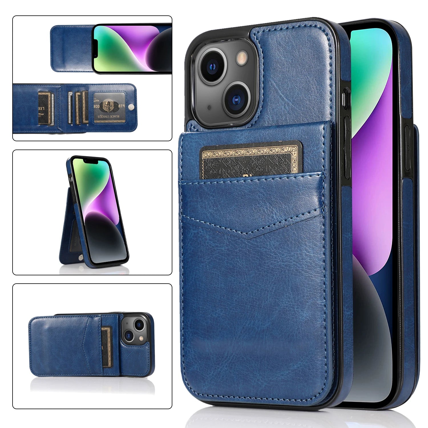 Luxury Flip Leather Wallet iPhone Case – Credit Card Holder, Kickstand, Premium & Durable Protection | Case for iPhone