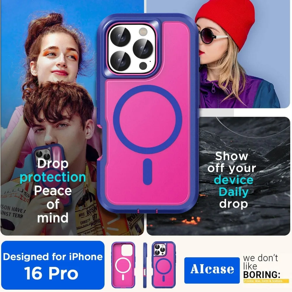 Heavy Duty Shockproof iPhone Case – Rugged Protective Cover with Kickstand, Anti-Scratch, Full-Body Protection for iPhone Models