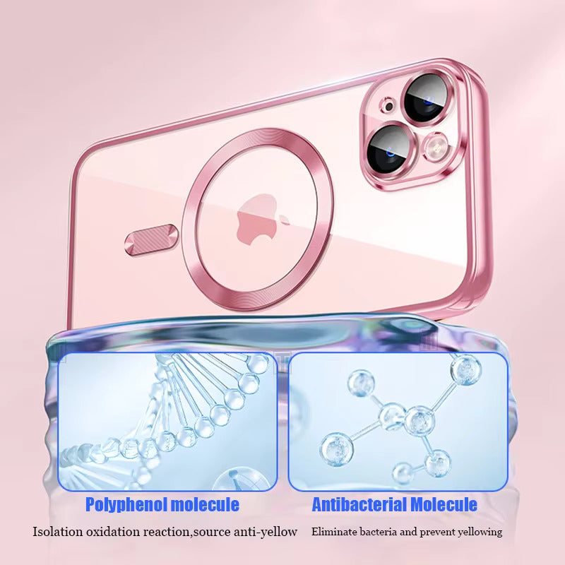Luxury Magnetic Magsafe Phone Case – Wireless Charging, Transparent Electroplated Shockproof Cover,