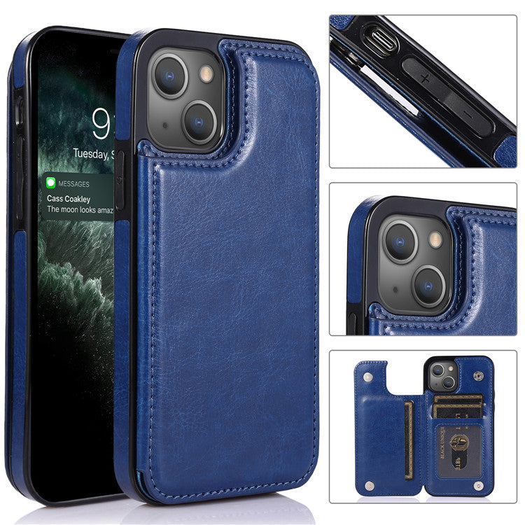Luxury PU Leather Wallet iPhone Case – Kickstand, Card Holder Slots, Elegant Magnetic Closure for iPhone Models