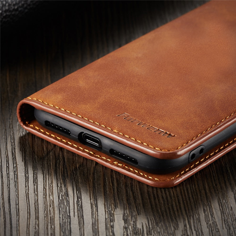 Thin Suede Leather Wallet iPhone Case – Flip Cover with Strong Magnet, Card Holder, and Premium Protection for iPhone Models