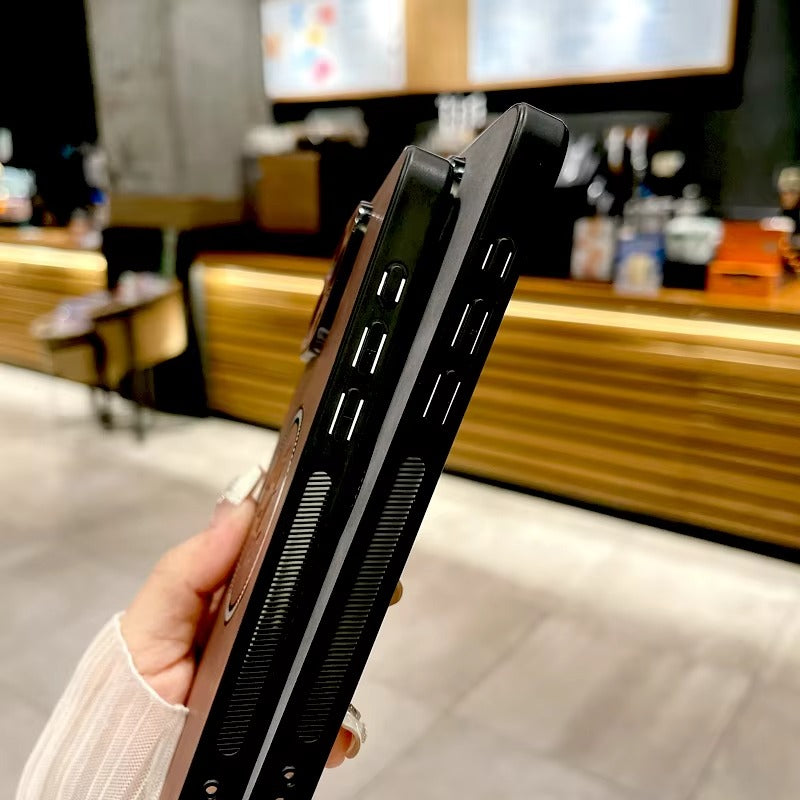 Premium Retro Leather Maple Leaf iPhone Case – MagSafe Charging, Stylish & Durable Full Protection Cover | Case for iPhone