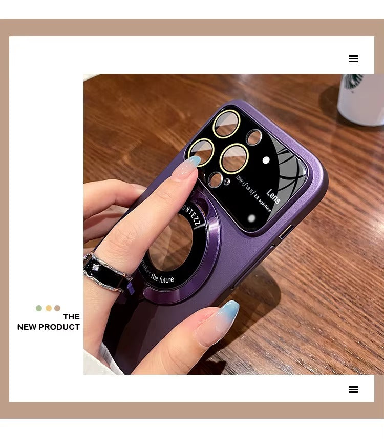 High Quality Apple iPhone Case MagSafe Compatible, Camera Lens & Screen Protection, Cover with PC Shell & Stand Bracket