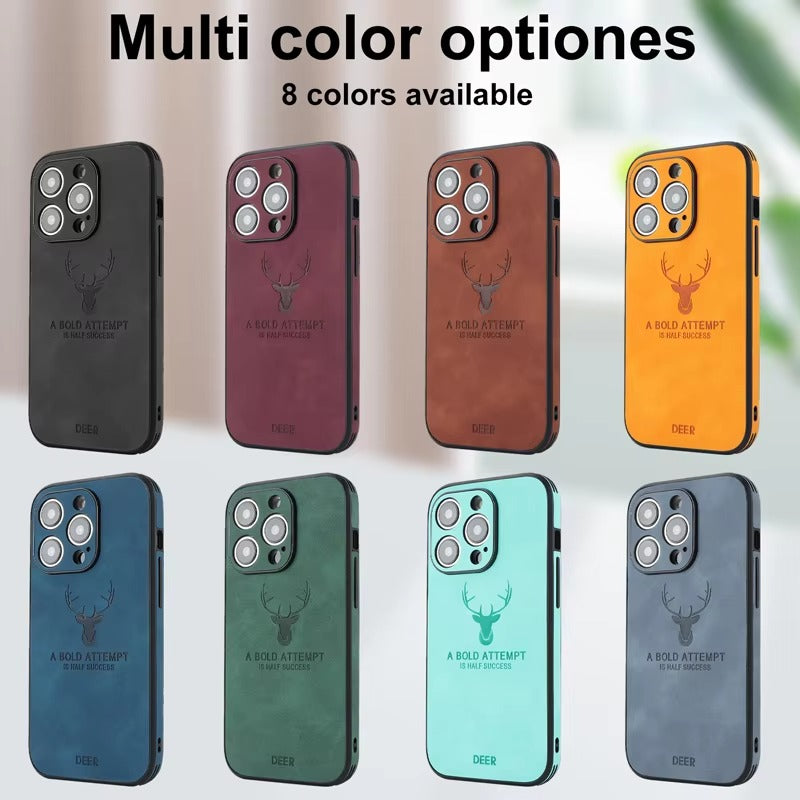 Luxury Vintage Lambskin PU Leather MagSafe iPhone Case – Wireless Charging, Full Protection, Stylish & Durable Cover