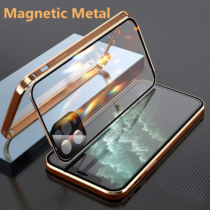 Luxury 360° Full Protection Magnetic iPhone Case – Metal Frame, Double-Sided Glass, Shockproof Bumper Cover | Case for iPhone