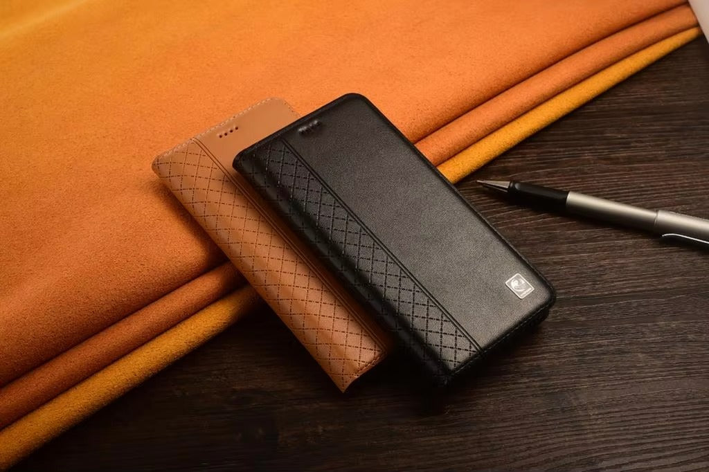 Luxury Nappa Real Leather iPhone Case – Business Wallet Flip Cover, Stylish & Durable Protection | Case for iPhone