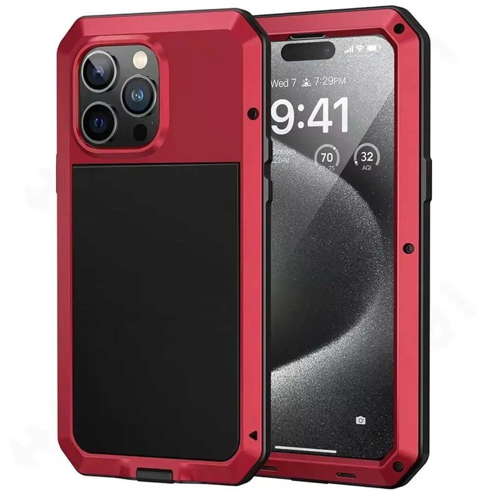 Robust Apple iPhone Case, MagSafe Compatible, Camera Lens and Screen Protection, Ultra Thin, Shockproof, Magnetic, Full All Around Protection, Aluminum Armor Tank Cover