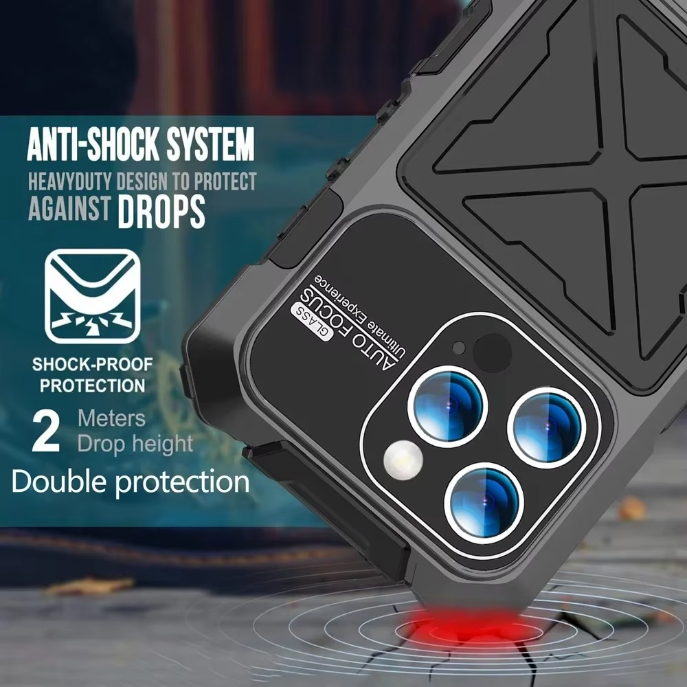 Robust Apple iPhone Case, MagSafe Compatible, Camera Lens and Screen Protection, Ultra Thin, Shockproof, Magnetic, Full All Around Protection, 360 Metal Lock Glass Cover