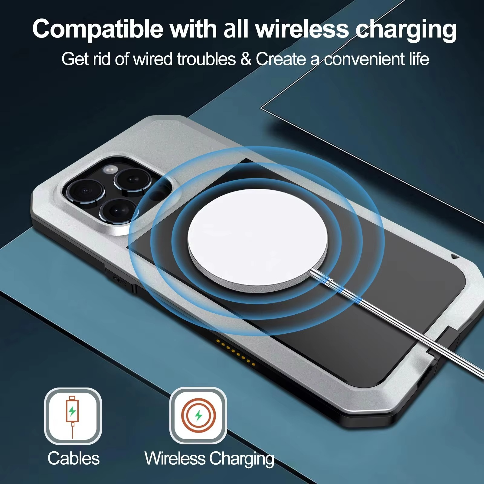 Robust Apple iPhone Case, MagSafe Compatible, Camera Lens and Screen Protection, Ultra Thin, Shockproof, Magnetic, Full All Around Protection, Metal Screw Bumper Cover