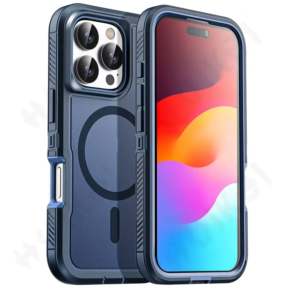 Premium Apple iPhone Case, MagSafe Compatible, Camera Lens and Screen Protection, Ultra Thin, Shockproof, Magnetic, Full All Around Protection, Heavy Duty Stand Cover