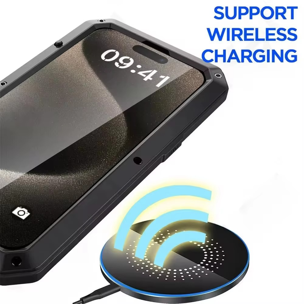 Robust Apple iPhone Case, MagSafe Compatible, Camera Lens and Screen Protection, Ultra Thin, Shockproof, Magnetic, Full All Around Protection, Aluminum Armor Tank Cover