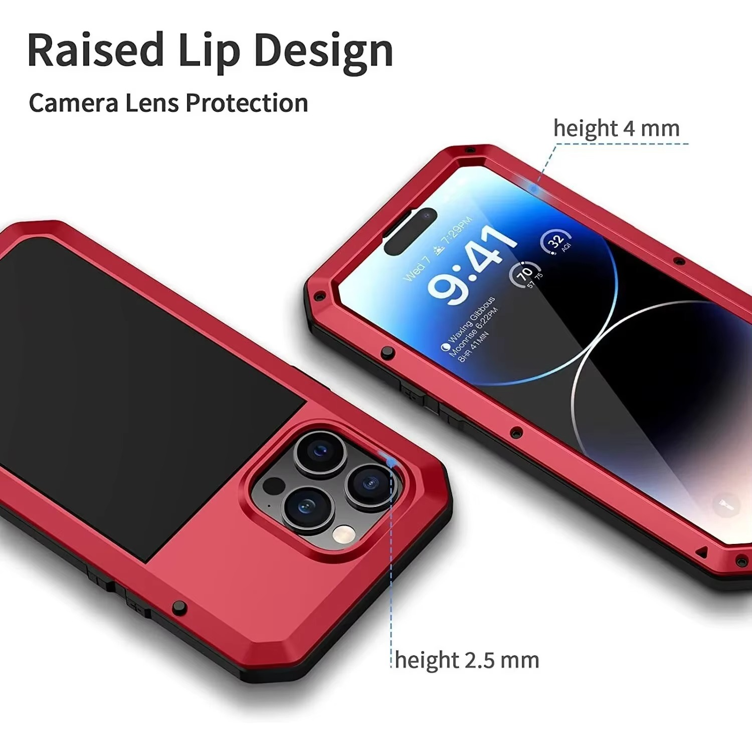 Premium Apple iPhone Case, MagSafe Compatible, Camera Lens and Screen Protection, Ultra Thin, Shockproof, Magnetic, Full All Around Protection, Full Metal Protective Case