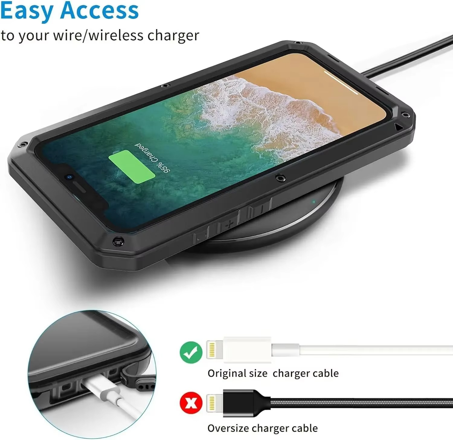 Premium Apple iPhone Case, MagSafe Compatible, Camera Lens and Screen Protection, Ultra Thin, Shockproof, Magnetic, Full All Around Protection, Full Metal Protective Case