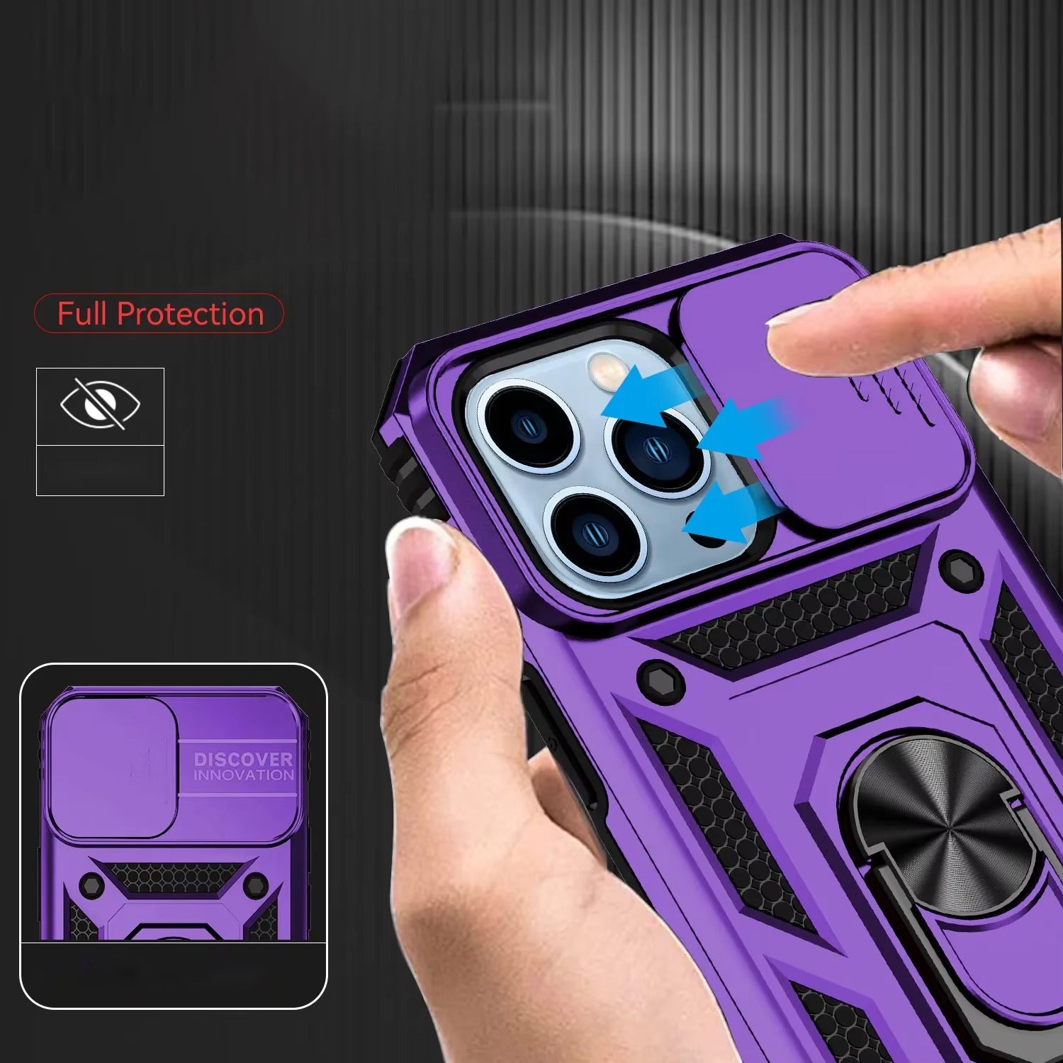 Robust Apple iPhone Case, MagSafe Compatible, Camera Lens and Screen Protection, Ultra Thin, Shockproof, Magnetic, Full All Around Protection, 360 Ring Car Mount Cover