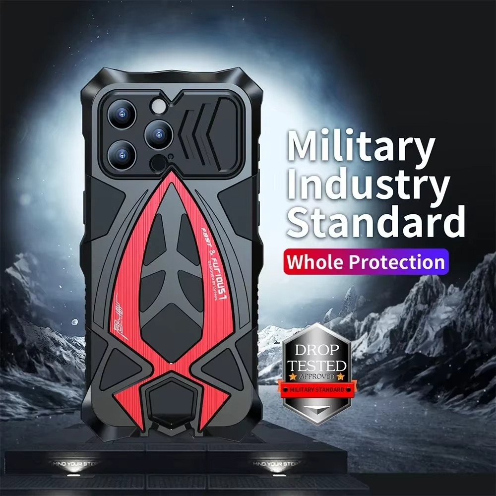 Luxury Apple iPhone Case, MagSafe Compatible, Camera Lens and Screen Protection, Ultra Thin, Shockproof, Magnetic, Full All Around Protection, Metal Armor Shell Cover
