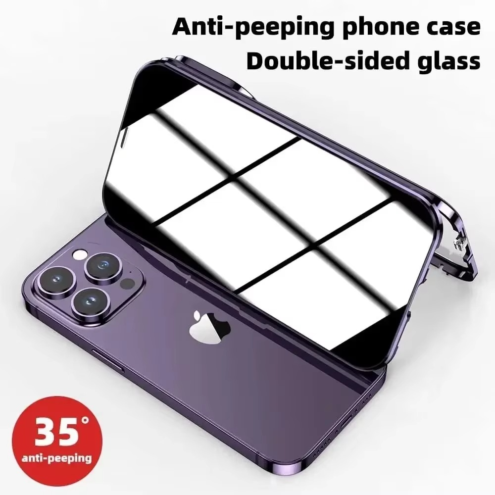 Premium Apple iPhone Case, MagSafe Compatible, Camera Lens and Screen Protection, Ultra Thin, Shockproof, Magnetic, Full All Around Protection, Double-Sided Privacy Cover