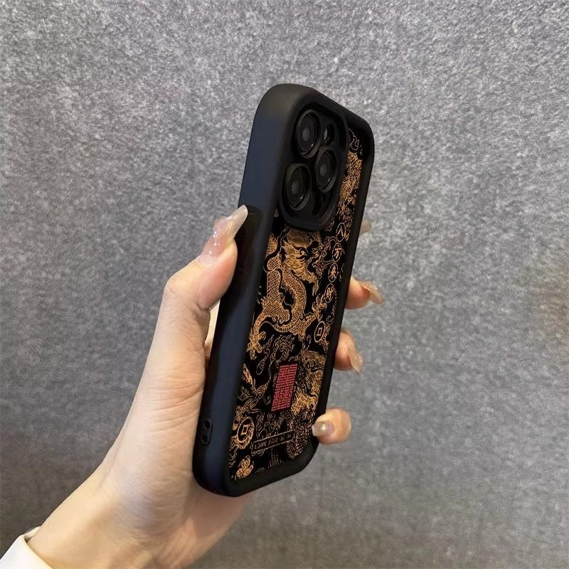 Luxury Apple iPhone Case, MagSafe Compatible, Camera Lens and Screen Protection, Ultra Thin, Shockproof, Magnetic, Full All Around Protection, Eastern Dragon Silicone Cover