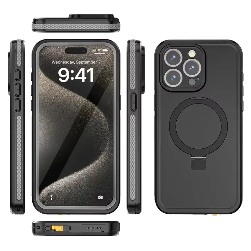 Robust Apple iPhone Case, MagSafe Compatible, Camera Lens and Screen Protection, Ultra Thin, Shockproof, Magnetic, Full All Around Protection, IP68 Waterproof Sports Cover