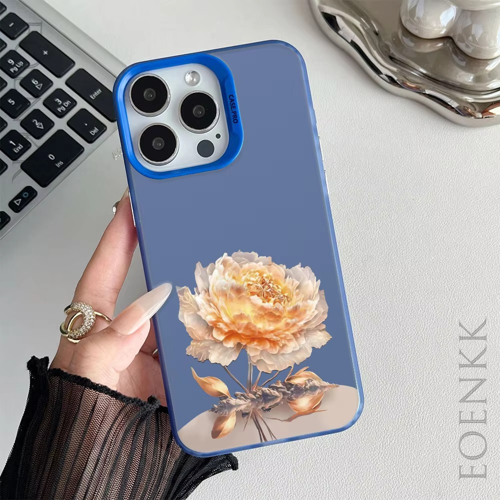 Luxury Apple iPhone Case, MagSafe Compatible, Camera Lens and Screen Protection, Ultra Thin, Shockproof, Magnetic, Full All Around Protection, Lotus Flower Plated Armor Cover