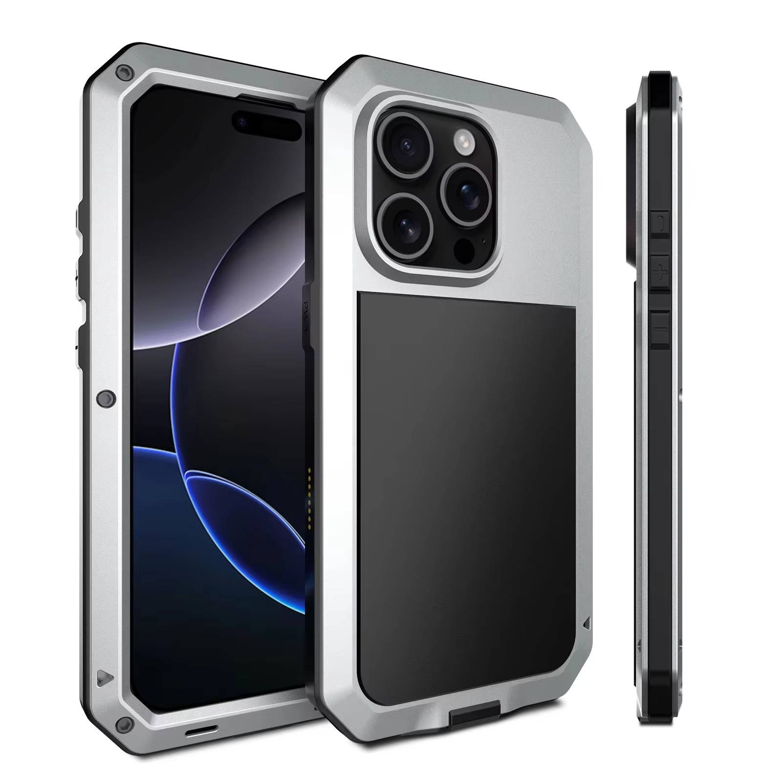 Robust Apple iPhone Case, MagSafe Compatible, Camera Lens and Screen Protection, Ultra Thin, Shockproof, Magnetic, Full All Around Protection, Metal Screw Bumper Cover