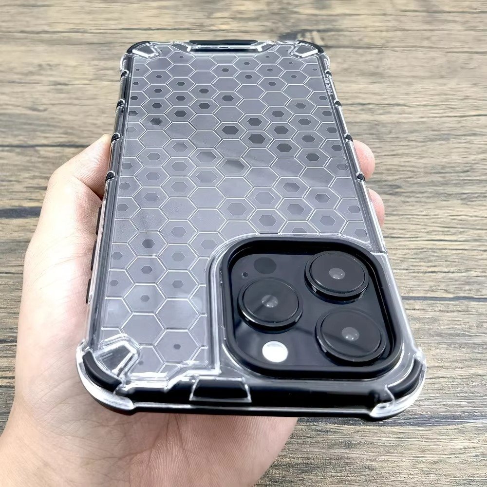 Robust Apple iPhone Case, MagSafe Compatible, Camera Lens and Screen Protection, Ultra Thin, Shockproof, Magnetic, Full All Around Protection, Honeycomb Armor Clear Cover