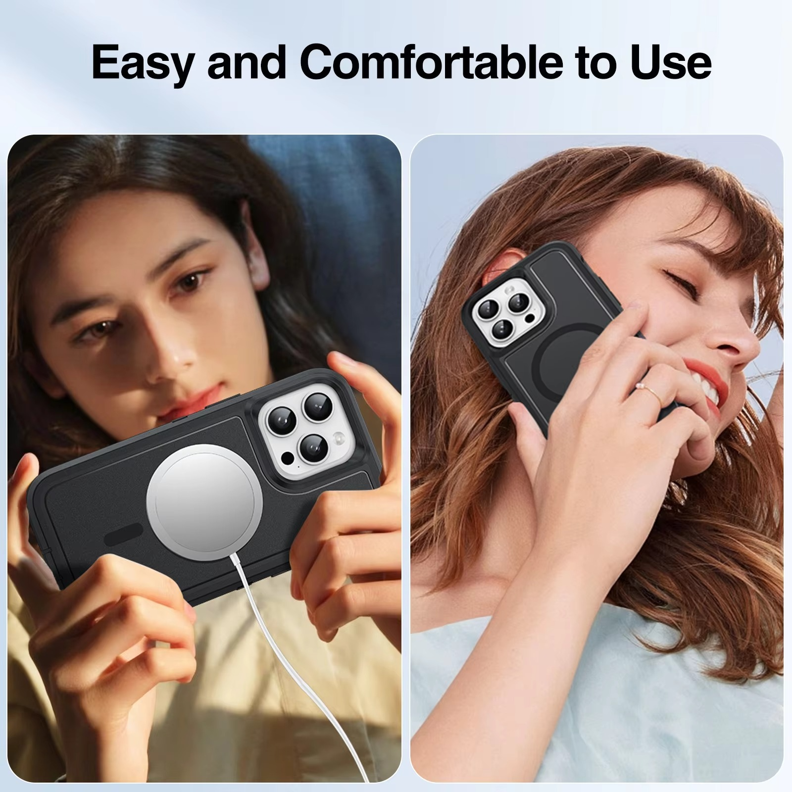 Premium Apple iPhone Case, MagSafe Compatible, Camera Lens and Screen Protection, Ultra Thin, Shockproof, Magnetic, Full All Around Protection, Heavy Duty Stand Cover