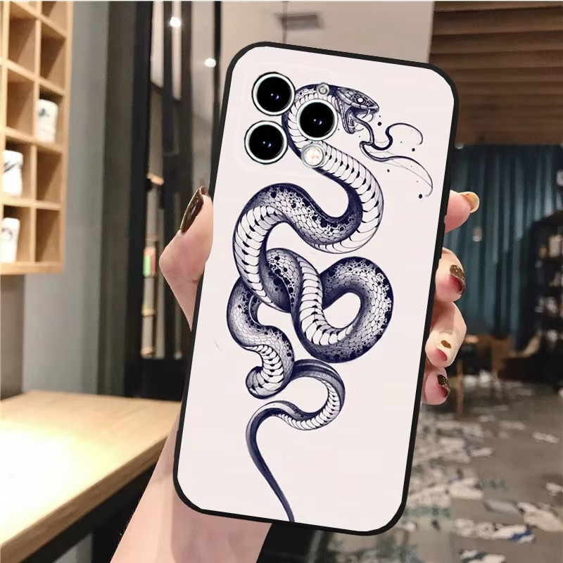 Luxury Apple iPhone Case, MagSafe Compatible, Camera Lens and Screen Protection, Ultra Thin, Shockproof, Magnetic, Full All Around Protection, Snake Pattern Soft Cover