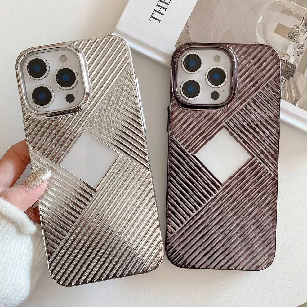 Luxury Apple iPhone Case, MagSafe Compatible, Camera Lens and Screen Protection, Ultra Thin, Shockproof, Magnetic, Full All Around Protection, Geometric Clear Bumper Cover