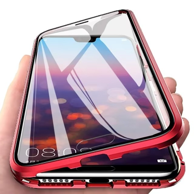 Robust Apple iPhone Case, MagSafe Compatible, Camera Lens and Screen Protection, Ultra Thin, Shockproof, Magnetic, Full All Around Protection, 360 Metal Glass Magnet Cover