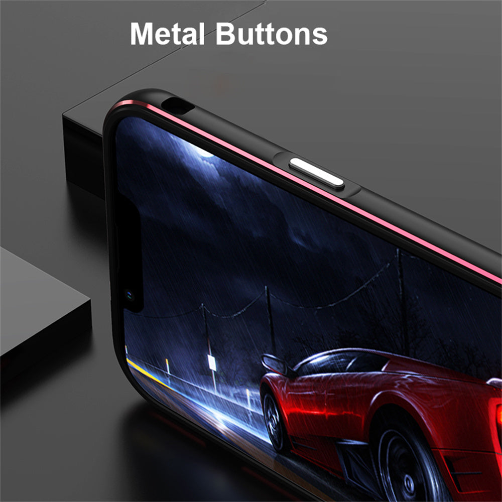 Aluminum Bumper & Metal Lens Frame Case Shockproof Cover for iPhone Models, Durable and Stylish Protection with Sleek Design