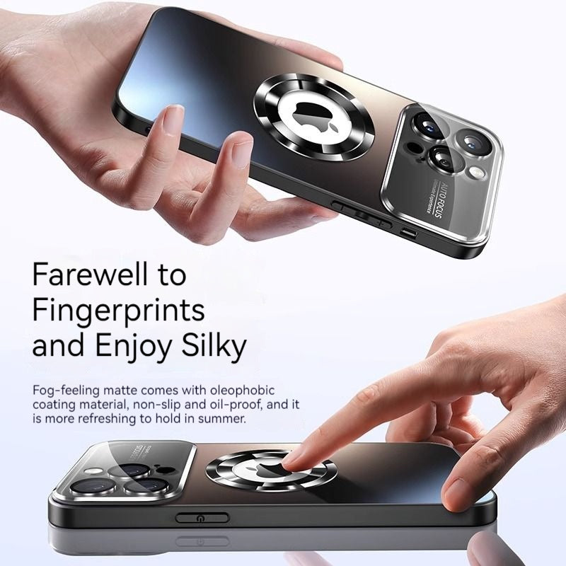 Luxury Magnetic iPhone Case - Matte Finish, MagSafe Compatible, Shockproof with Camera Lens Protection,