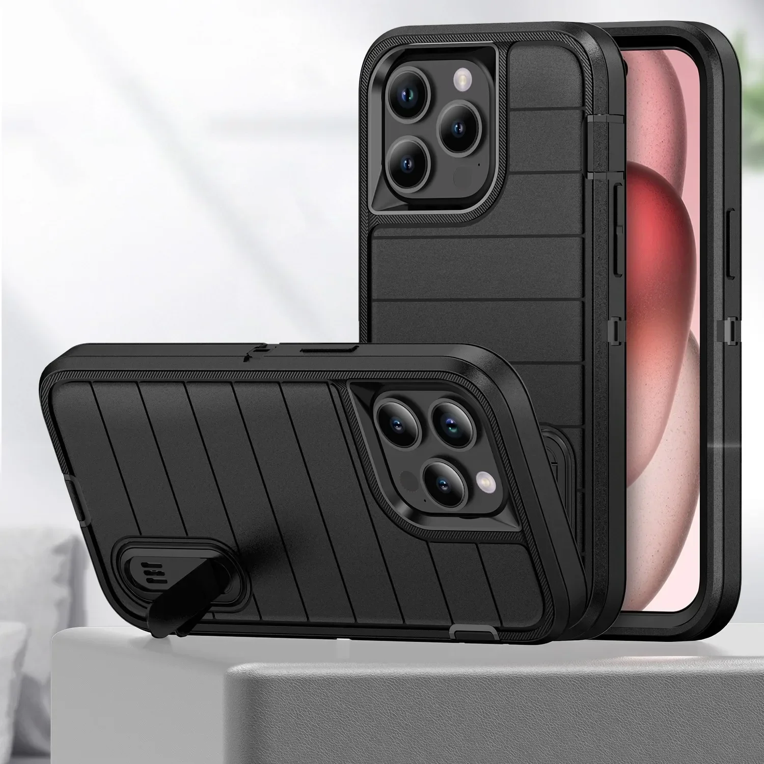 Heavy-Duty Shock Absorption iPhone Case – Full-Body Protective Silicone Rubber Cover for iPhone Models