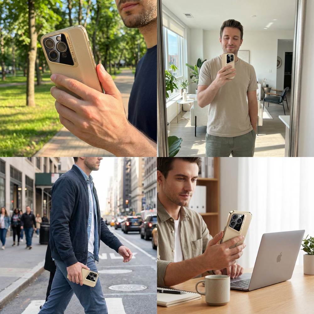 Premium Luxury iPhone Case – Electroplated Leather, Ultra-Thin, Shockproof Hard Protection Durable Cover | Case for iPhone