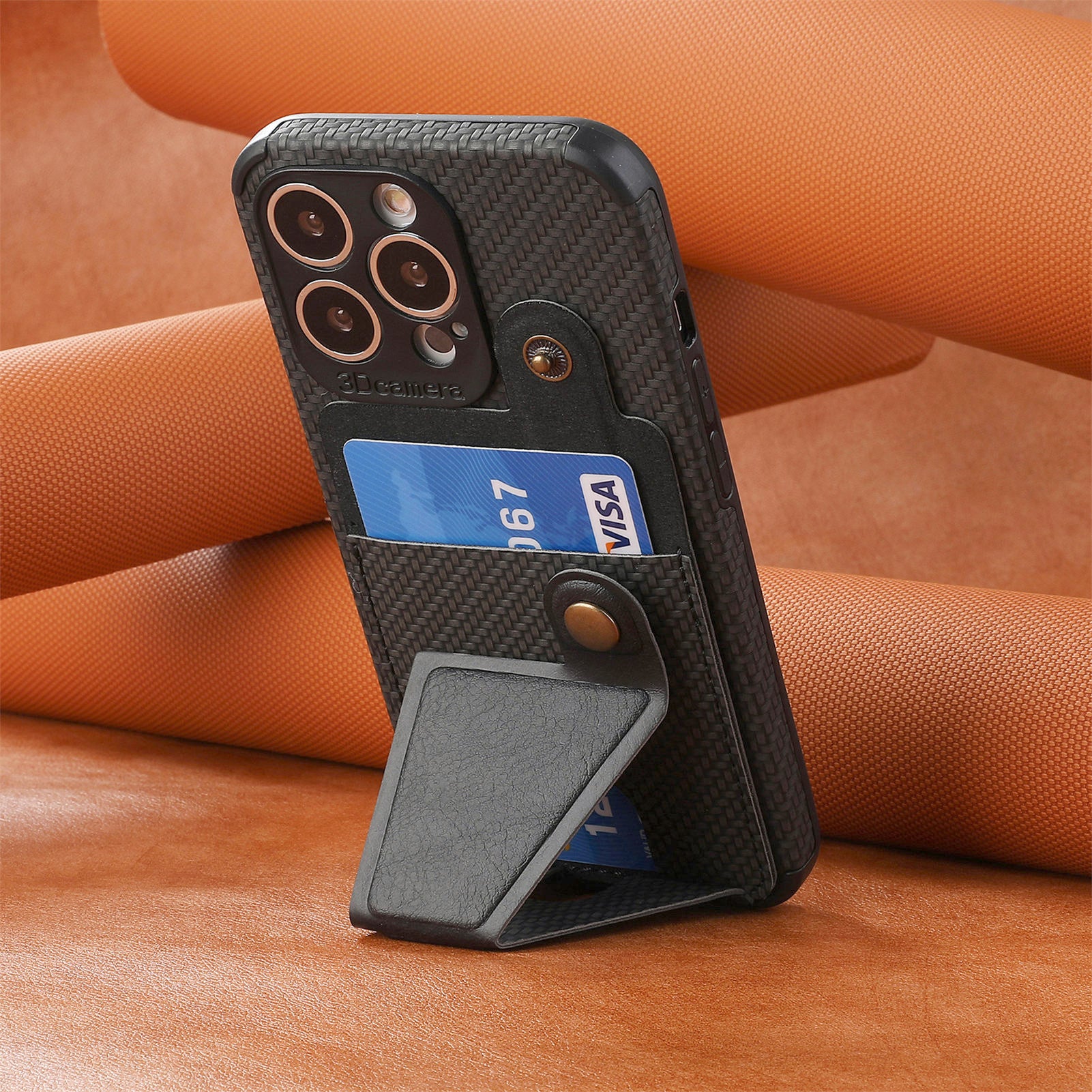 Carbon Fiber Wallet Flip iPhone Case – Premium Leather, Card Holder, Shockproof Protection Sleek & Durable Design for iPhone
