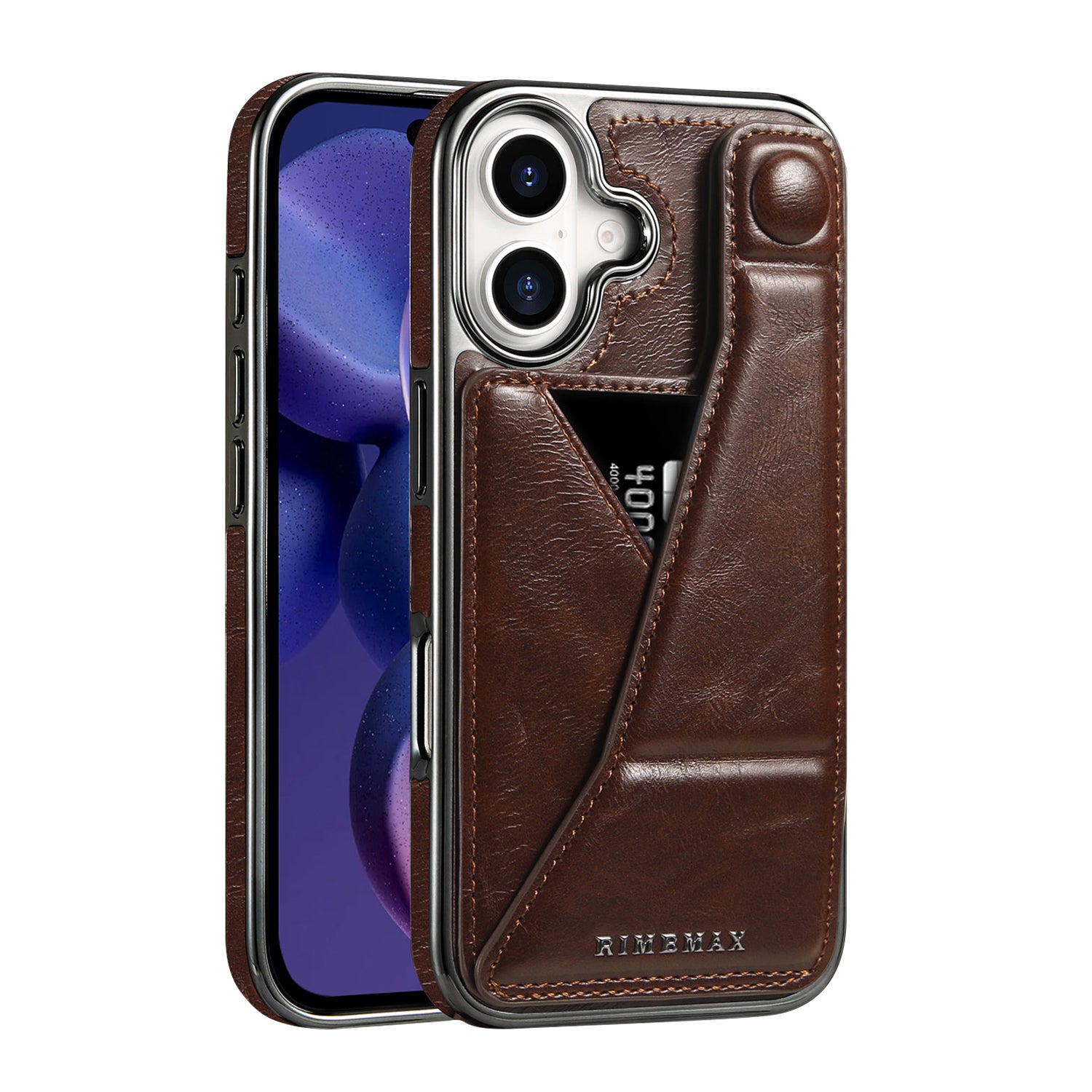 Luxury Electroplated Leather iPhone Case – Stand Card Holder, Premium Anti-Fall Protection, Stylish Design, and Durable Cover for Ultimate Convenience